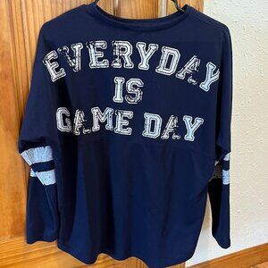 about a girl "Everyday is Game day" Shirt, Navy Blue, Small
